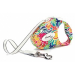Flexi Fashion M, "Tropic"(5м; лента; до 25кг) Флекси рулетка поводок разных расцветок